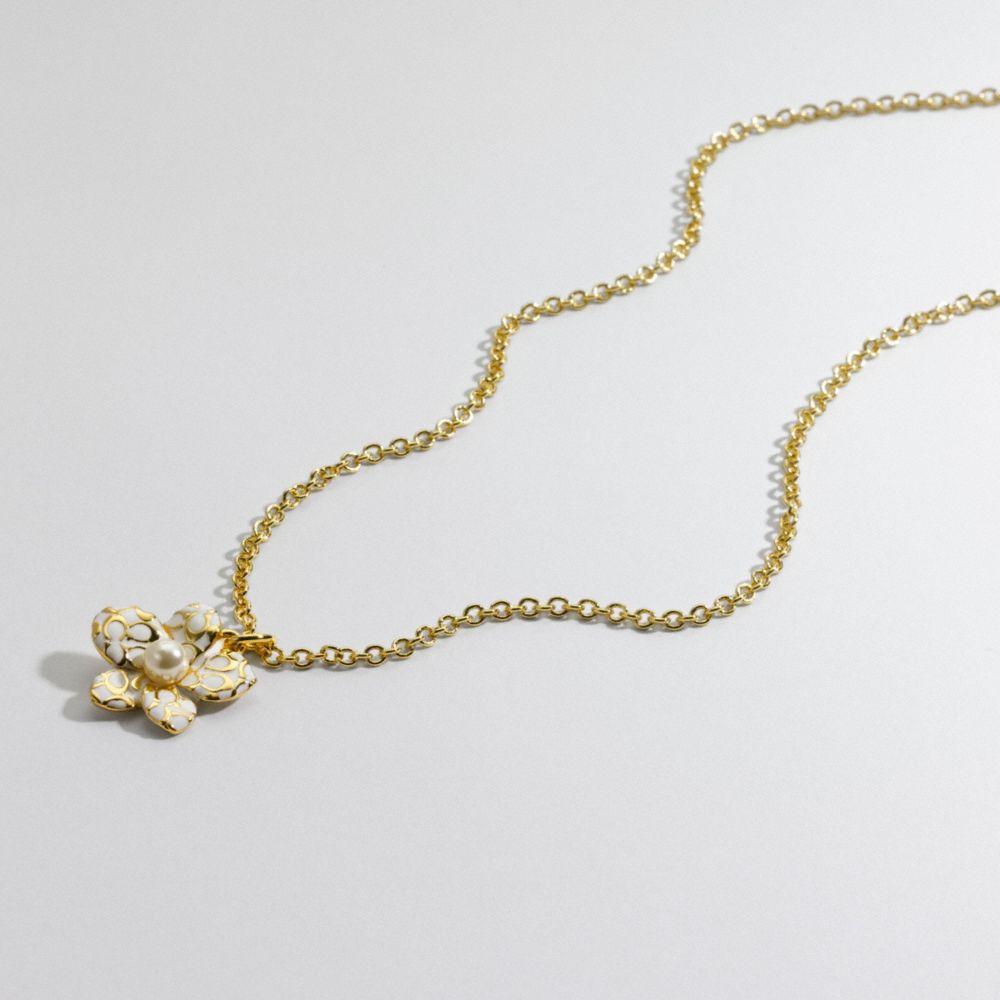 Hammered Flower Necklace $78.00