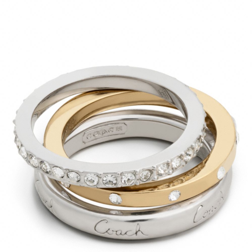 PAVE MIXED METAL RING SET