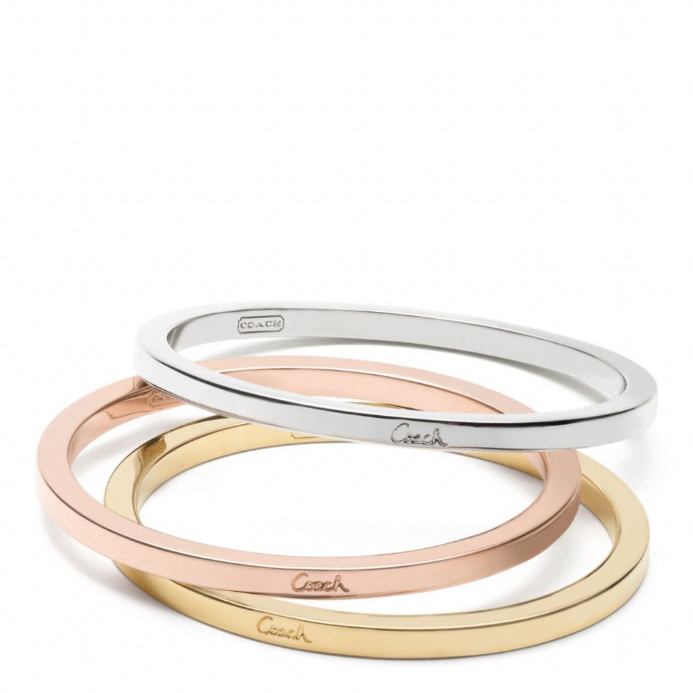MIXED METAL STACKED BANGLE SET