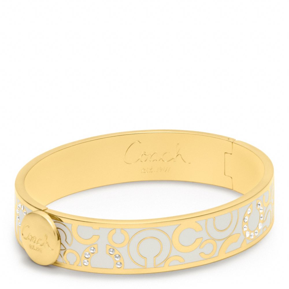 HALF INCH SCATTERED PAVE HINGED BANGLE