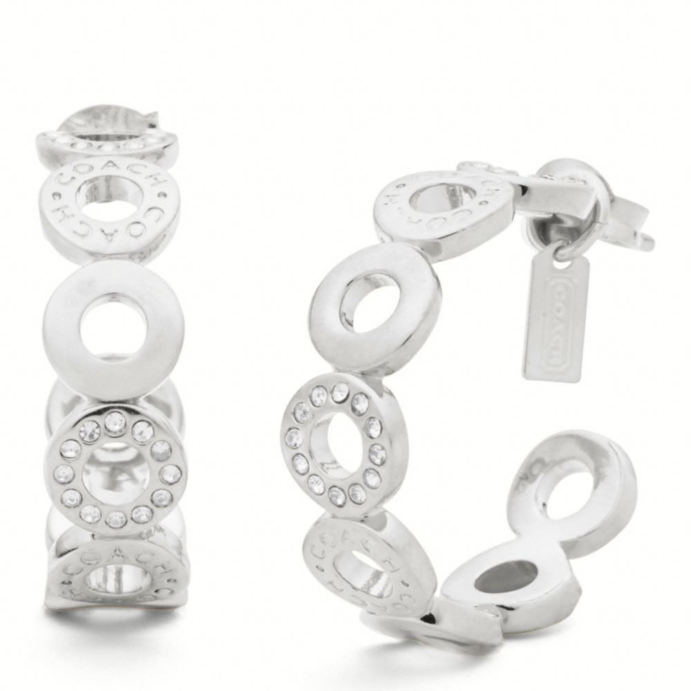 PAVE SNAP HOOP EARRINGS
