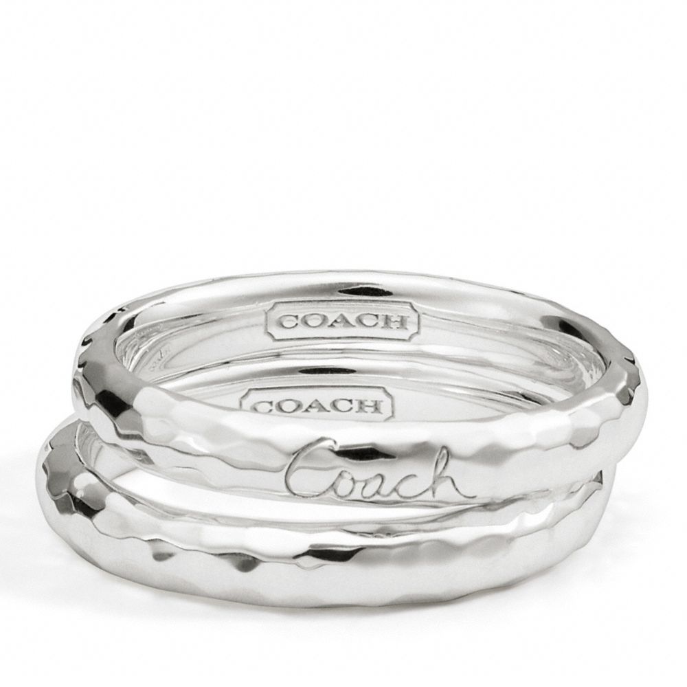 Sterling Hammered Ring Set