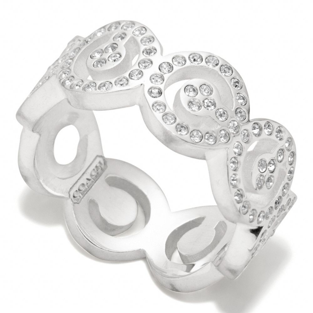 Sterling Pave Op Art Ring