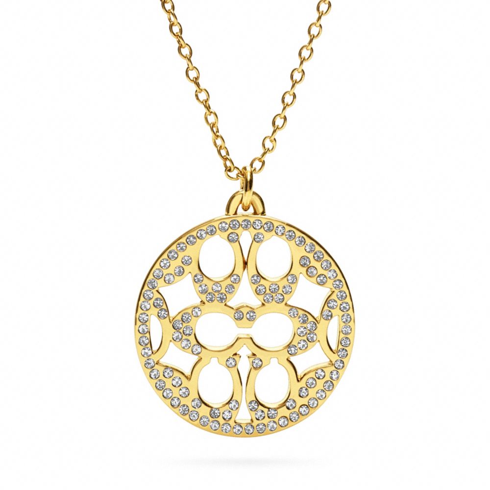 PAVE SIGNATURE DISC NECKLACE