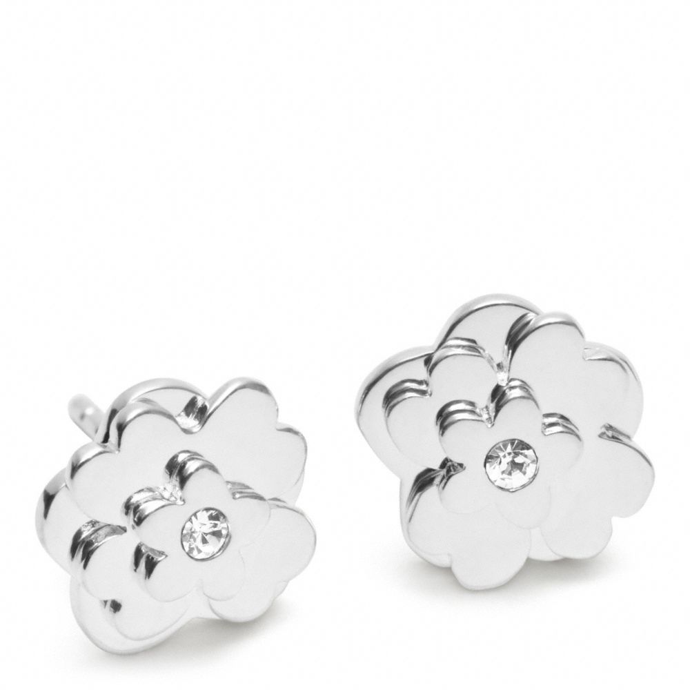 STERLING POPPY FLOWER STUD EARRING