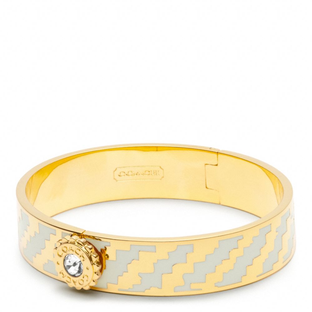 HALF INCH HINGED HOUNDSTOOTH BANGLE