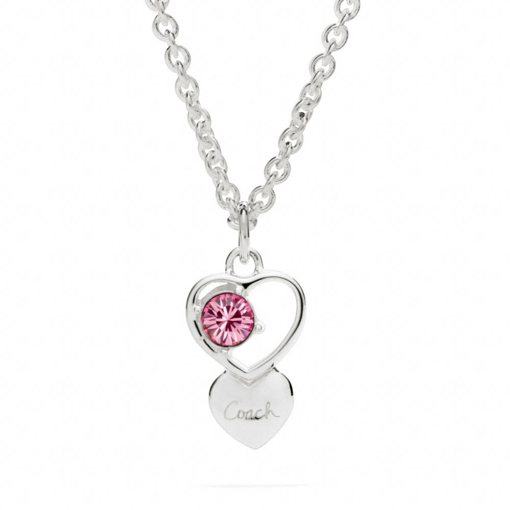 Sterling Open Heart Stone Necklace