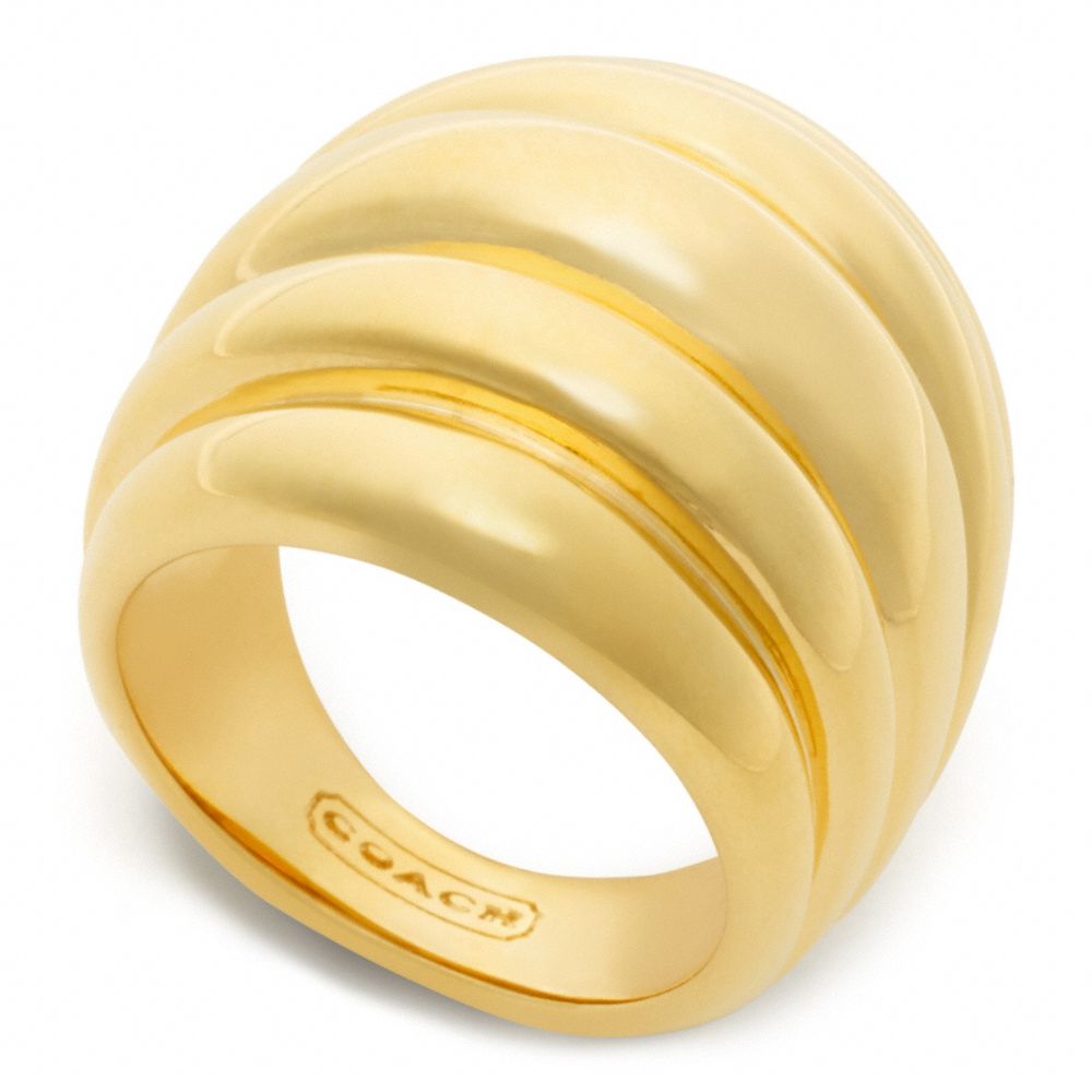 RIBBED DOMED RING