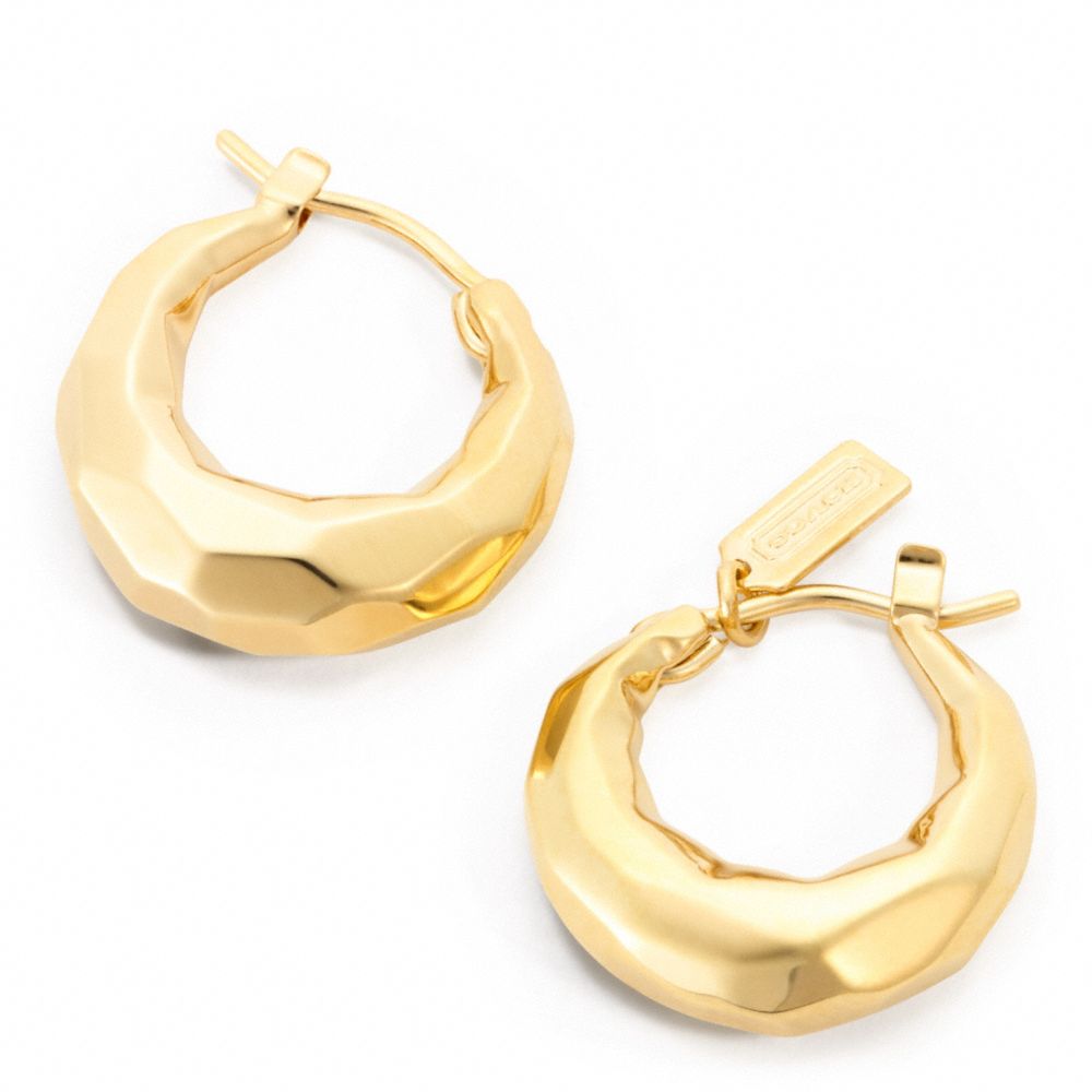 FACETED HUGGIE EARRINGS