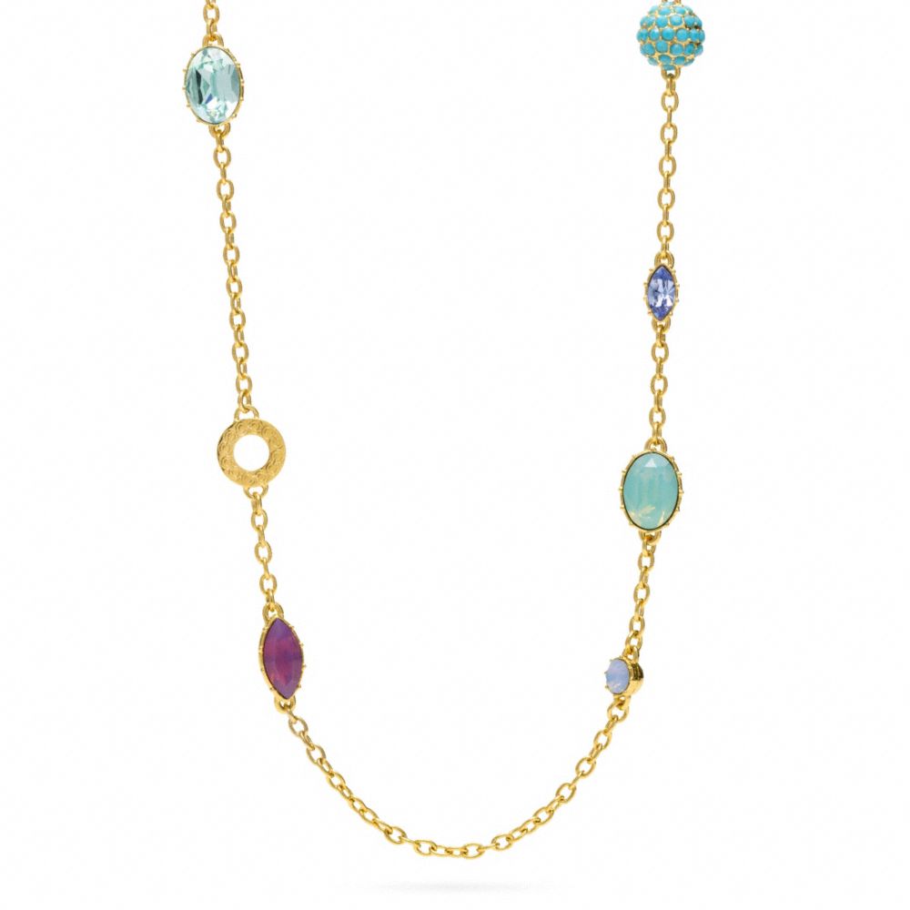 Multi Rhinestone Station Necklace