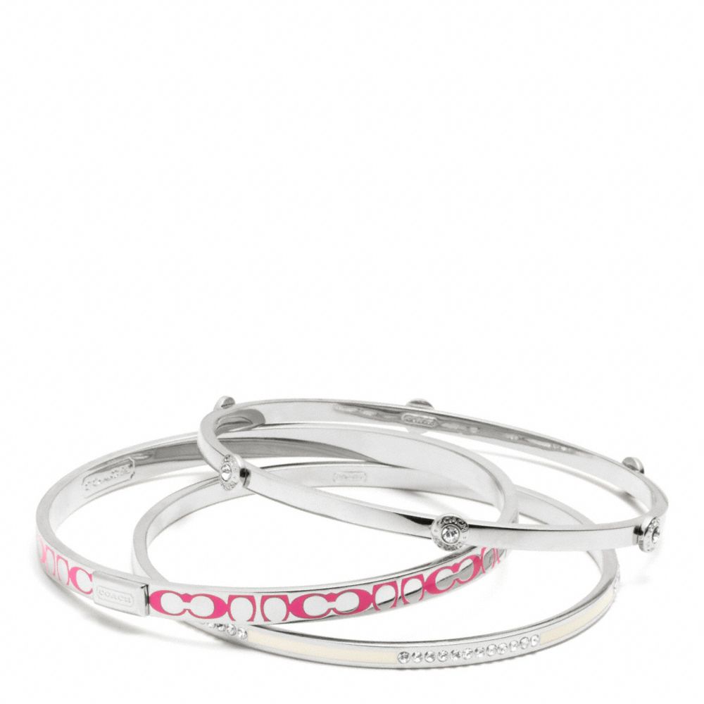 PAVE SIGNATURE C BANGLE SET