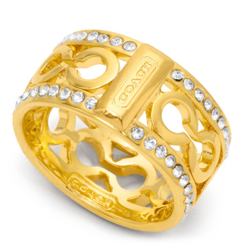 Pierced Pave Op Art Band Ring