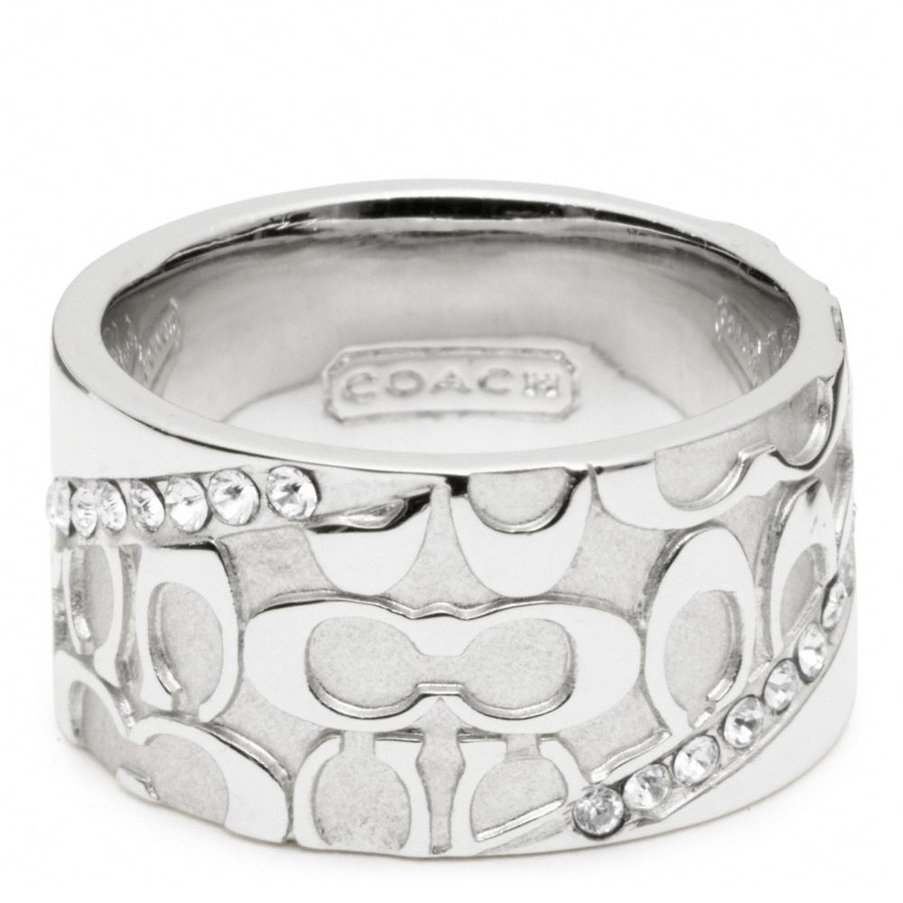 HALF SIGNATURE PAVE BAND RING