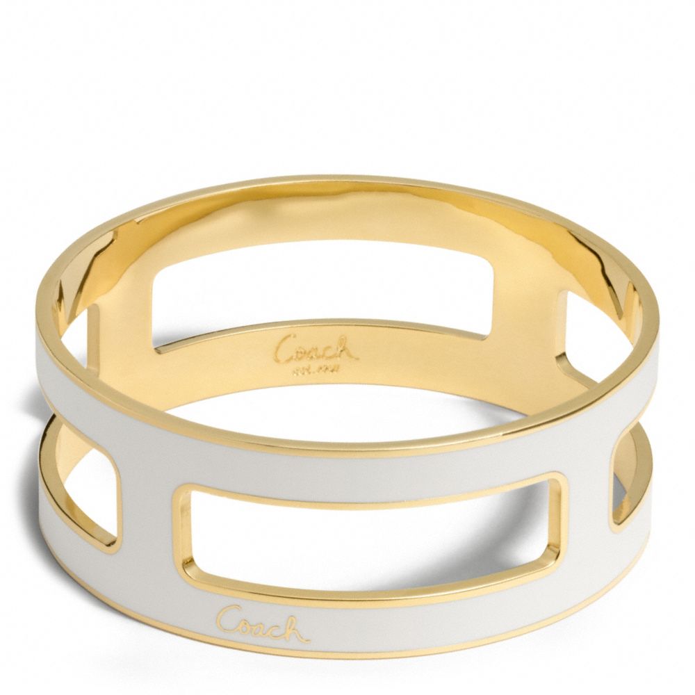Cut Out Enamel Hinged Bangle