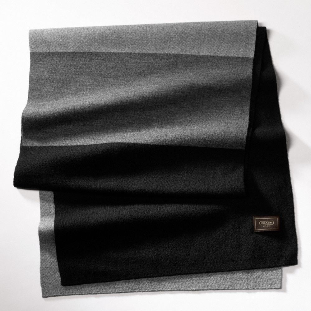 VARIGATED COLOR BLOCK SCARF $118.00