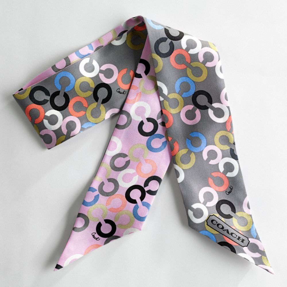 BLOCKED OP ART PONYTAIL SCARF $38.00