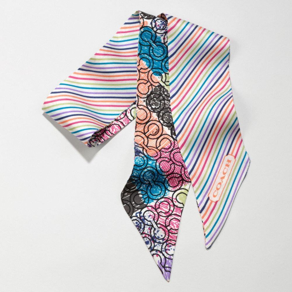 COACH POPPY PATCHWORK PONYTAIL SCARF $38.00