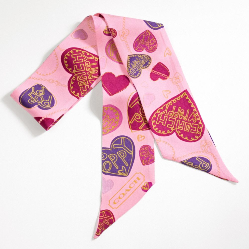 COACH POPPY HEART PONYTAIL SCARF $38.00
