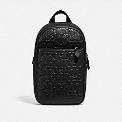 COACH Metropolitan Soft Pack In Signature Leather - GUNMETAL/BLACK - C1073