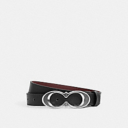 COACH Signature Buckle Belt, 25 Mm - SILVER/BLACK WINE - C1725