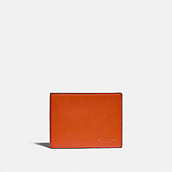 COACH Slim Billfold Wallet In Colorblock - SPICE ORANGE/DARK SADDLE - C2695