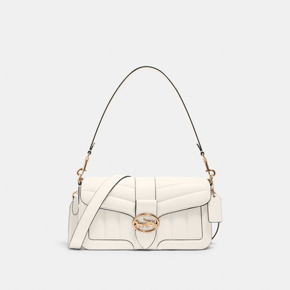 COACH Georgie Shoulder Bag With Puffy Quilting - GOLD/CHALK - C2801