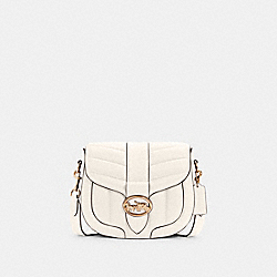 COACH Georgie Saddle Bag With Quilting - GOLD/CHALK - C2803