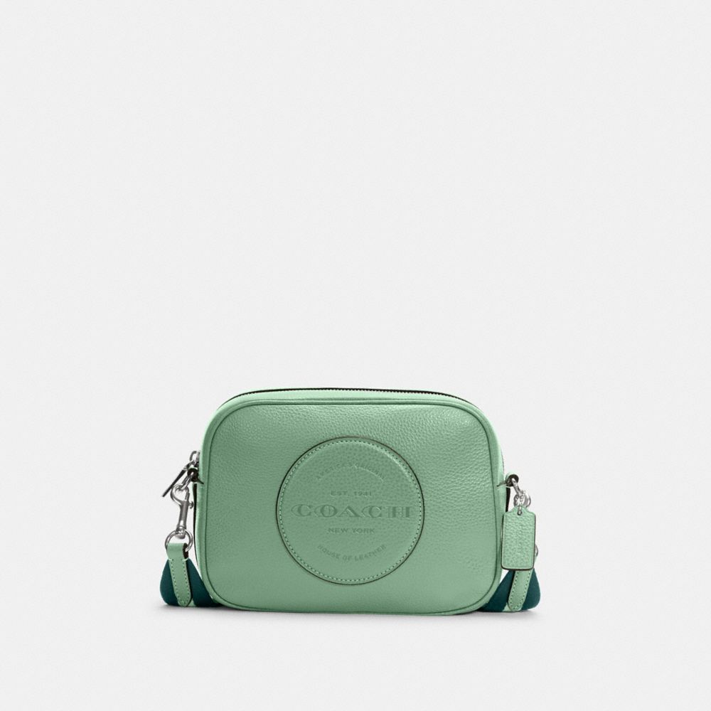 COACH DEMPSEY CAMERA BAG WITH PATCH - SV/WASHED GREEN - C2828