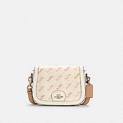 COACH SADDLE BAG WITH HORSE AND CARRIAGE DOT PRINT - IM/CREAM - C4059
