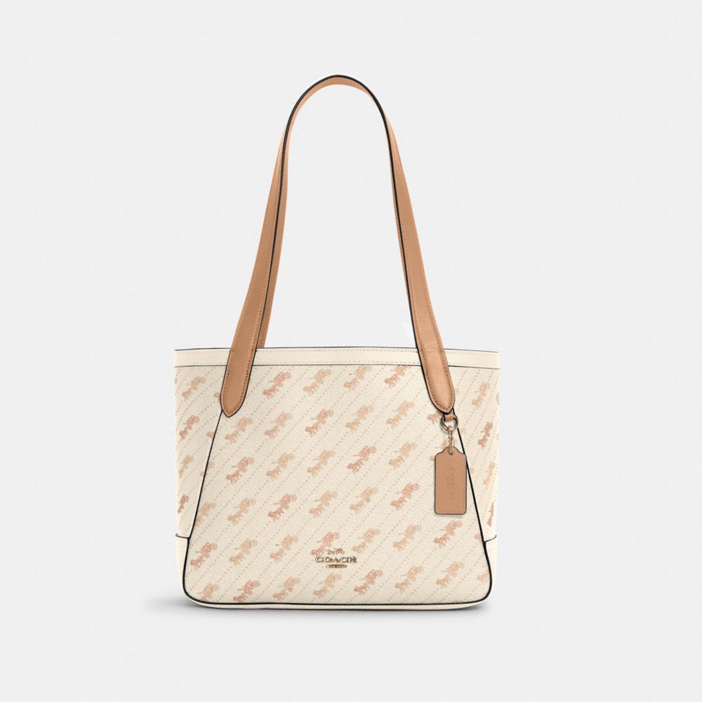COACH HORSE AND CARRIAGE TOTE 27 WITH HORSE AND CARRIAGE DOT PRINT - IM/CREAM - C4060