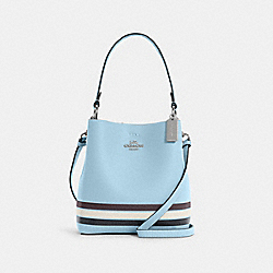 COACH SMALL TOWN BUCKET BAG IN COLORBLOCK WITH STRIPE - SV/WATERFALL MIDNIGHT MULTI - C4080