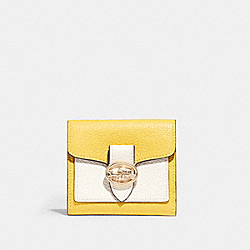 COACH Georgie Small Wallet In Colorblock - GOLD/RETRO YELLOW MULTI - C4089
