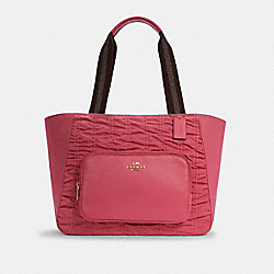 COACH COURT TOTE WITH RUCHING - IM/CONFETTI PINK - C4093