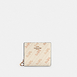 COACH SNAP WALLET WITH HORSE AND CARRIAGE DOT PRINT - IM/CREAM - C4104