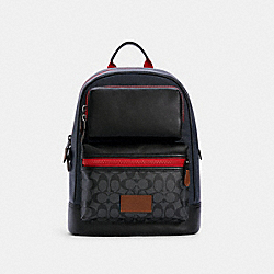 COACH RIDER BACKPACK IN COLORBLOCK SIGNATURE CANVAS - QB/CHARCOAL MIDNIGHT MULTI - C4146