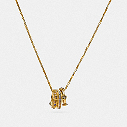 COACH Crystal Pendant Necklace - GOLD/MULTI - C4174