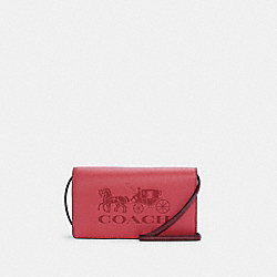 COACH ANNA FOLDOVER CROSSBODY CLUTCH WITH HORSE AND CARRIAGE - IM/POPPY/VINTAGE MAUVE - C4209