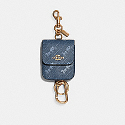 COACH MULTI ATTACHMENTS CASE BAG CHARM WITH HORSE AND CARRIAGE DOT PRINT - IM/MIDNIGHT/SKY BLUE - C4305