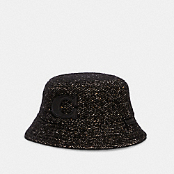 COACH Herringbone Bucket Hat - BLACK - C4671