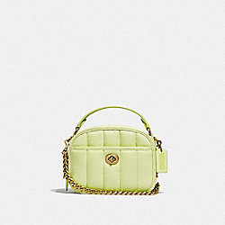 COACH Lunchbox Top Handle With Quilting - BRASS/PALE LIME - C4678