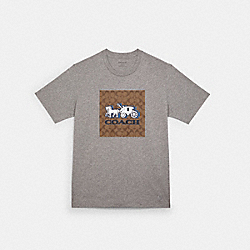 COACH HORSE AND CARRIAGE T-SHIRT - HEATHER GREY - C5206