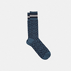 COACH Signature Socks - PRUSSIAN - C6365