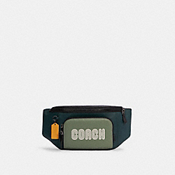 COACH Track Belt Bag In Colorblock With Coach Patch - GUNMETAL/FOREST AGATE MULTI - C6653