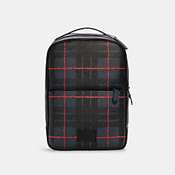 COACH Westway Backpack With Window Pane Plaid Print - QB/NAVY RED MULTI - C6690