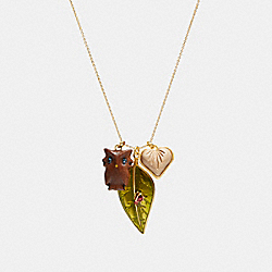 COACH Leaf Multi Charm Necklace - MULTI - C6792