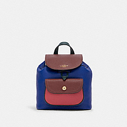 COACH Pennie Backpack 22 In Colorblock - GOLD/SPORT BLUE MULTI - C6815