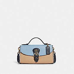 COACH Kleo Top Handle In Colorblock - GOLD/MARBLE BLUE MULTI - C8161