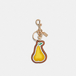 COACH Pear Bag Charm In Signature Canvas - GOLD/YELLOW - C8249