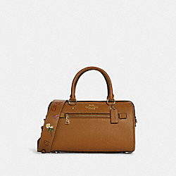 COACH Rowan Satchel With Diary Embroidery - GOLD/PENNY MULTI - C8496