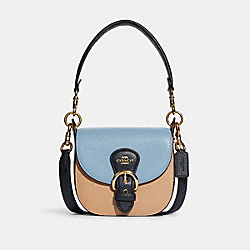 COACH Kleo Shoulder Bag 17 In Colorblock - GOLD/MARBLE BLUE MULTI - C8744